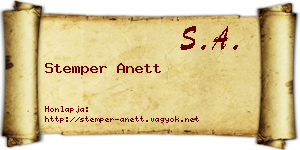 Stemper Anett névjegykártya
